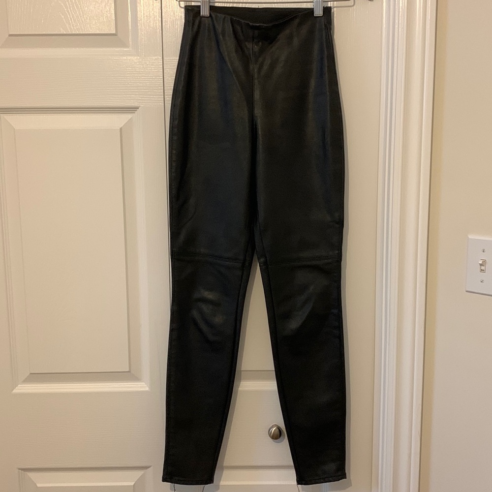 H&M Faux Leather Leggings in Black